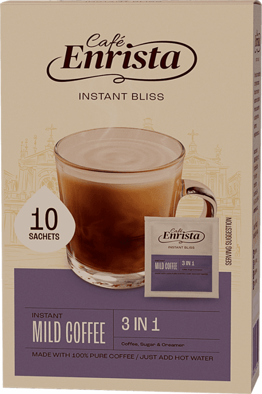 Cafe enrista 3 in 1 instant coffee sachets mild 10s 2 533x800